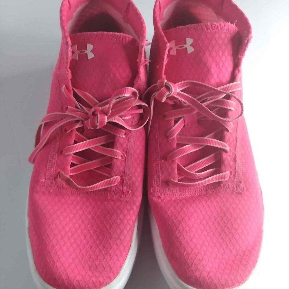 Pink High Top Under Armour Running Shoes- Size 6Y- Great Condition